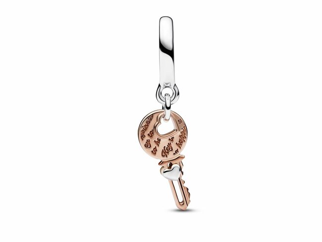 Pandora | Charm | Clé & Cœur Coulissant Bicolore | 782510C00