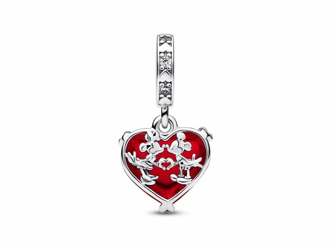 Pandora | Charm | Disney | Rouge Baiser De Mickey & Minnie | 792522C01