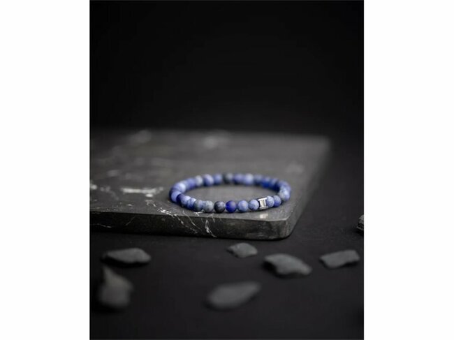 GEMINI | Bracelet | Mat Blue | Sodalite | 6mm | GSIX7