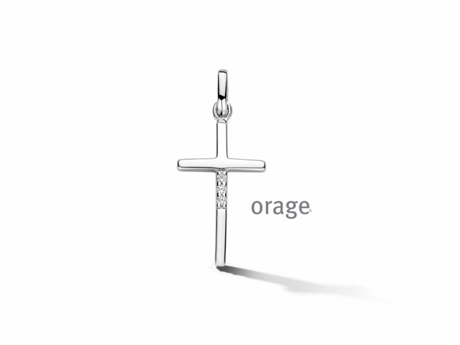 Orage | Pendentif | Argent | Oxyde De Zirconium | Croix | AT263