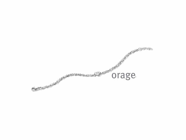 Orage | Bracelet | Argent | Oxyde De Zirconium | Coeur | AT288