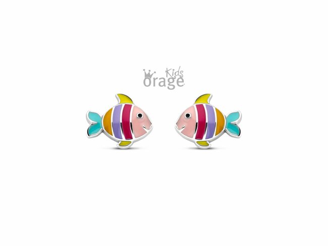 Orage Kids | Boucles d'Oreilles | Argent | Poisson | Multicolore | K2516