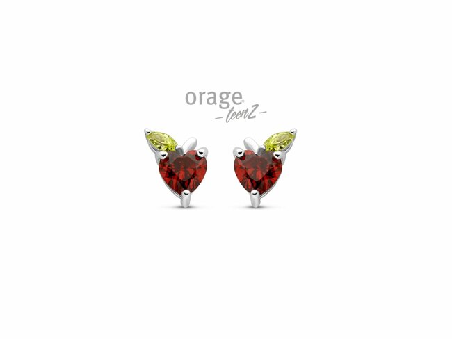 Orage Kids Tee | Boucles d'Oreilles | Argent | Oxyde de Zirconium | Pomme Rouge | T683