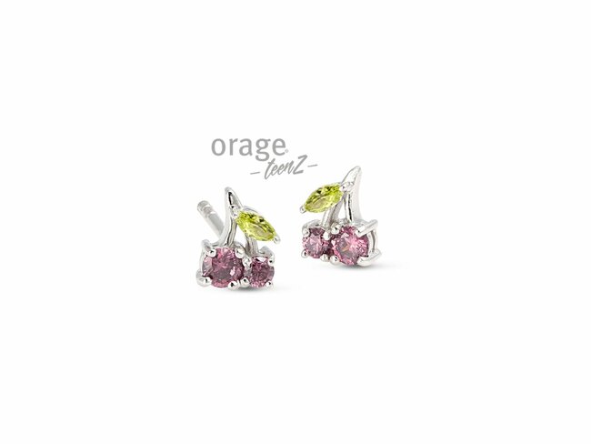 Orage Kids | Boucles d'Oreilles | Argent | Oxyde de Zirconium | Cerises | T684