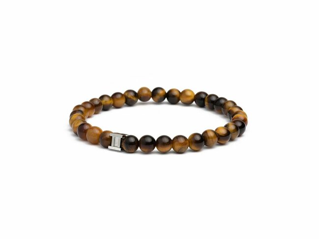GEMINI | Bracelet | Gem Tiger Eye | Oeil de Tigre | 6 mm | GSIX1