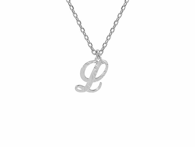 Loumya Silver | Collier | Argent | Diamanté | Lettre L | 03395