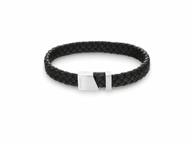 Calvin Klein. | Bracelet | Homme | Cuir Noir | Acier | 35000502