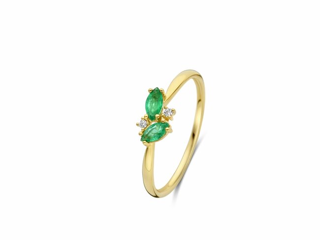Loumya Gold 18K | Bague | Or Jaune | Diamants 0.020ct | Emeraudes 0.30ct | 067213EA Loumya Gold 18K | Bague | Or Jaune | Diamants 0.020ct | Emeraudes 0.30ct | 067213EA