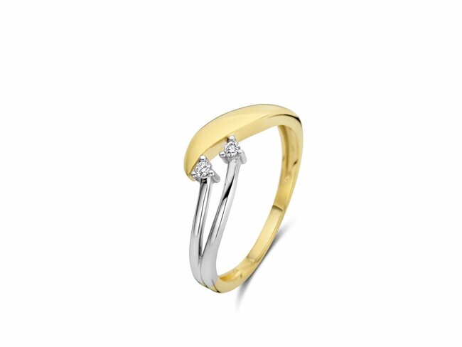 Loumya Gold 18K | Bague | Or Jaune | Bicolore | Diamants 0.035ct | 067221/A