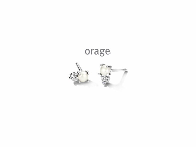 Orage | Boucles D'Oreilles | Argent | Oxyde De Zirconium | Perle | AW068
