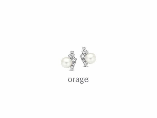 Orage | Boucles D'Oreilles | Argent | Oxyde De Zirconium | Perle | AW067