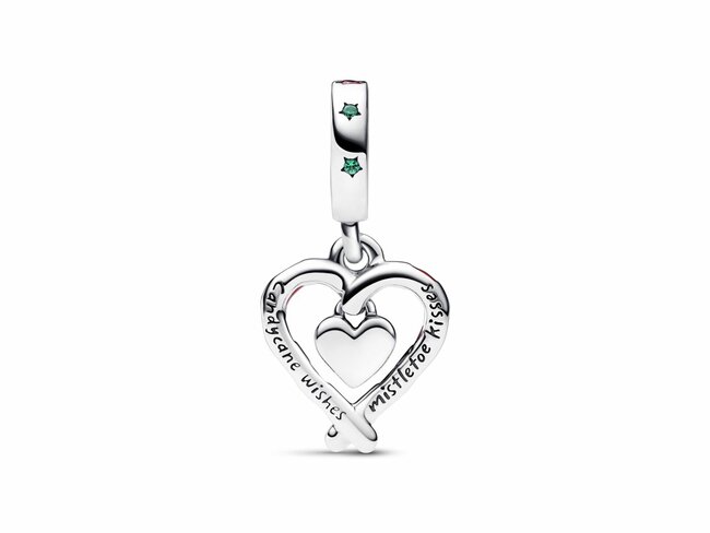 Pandora | Charm | Double Coeur De Noël Sucre D'Orge | 792822C01 Pandora | Charm | Double Coeur De Noël Sucre D'Orge | 792822C01