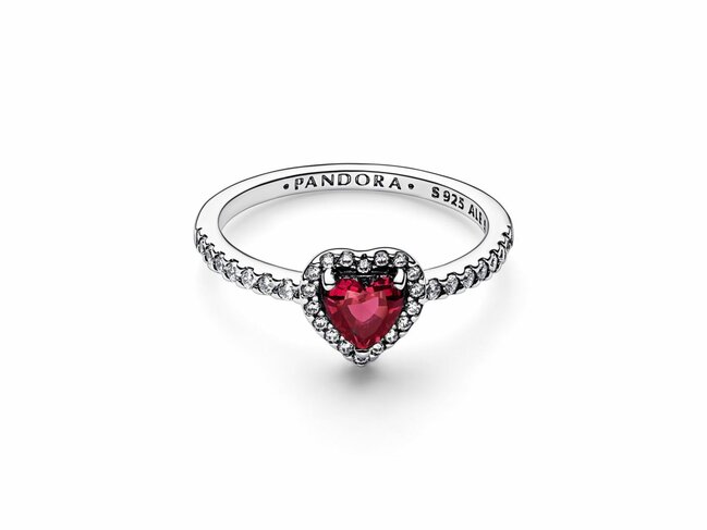 Pandora | Bague | Coeur Rouge Surélévé | 198421C02