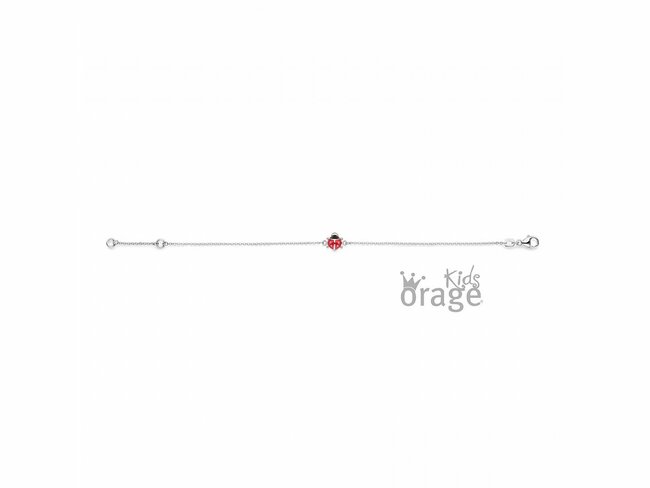 Orage Kids | Bracelet | Argent | Coccinelle | Rouge | K2719