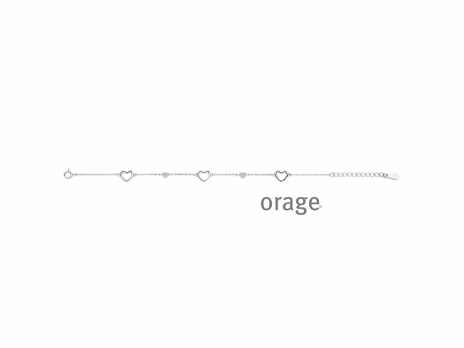 Orage | Bracelet | Argent | Oxyde de Zirconium | Coeurs | A/0129/