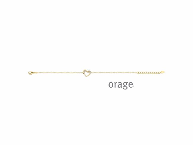 Orage | Bracelet | Plaqué or | Oxyde de Zirconium | Coeur | AW245