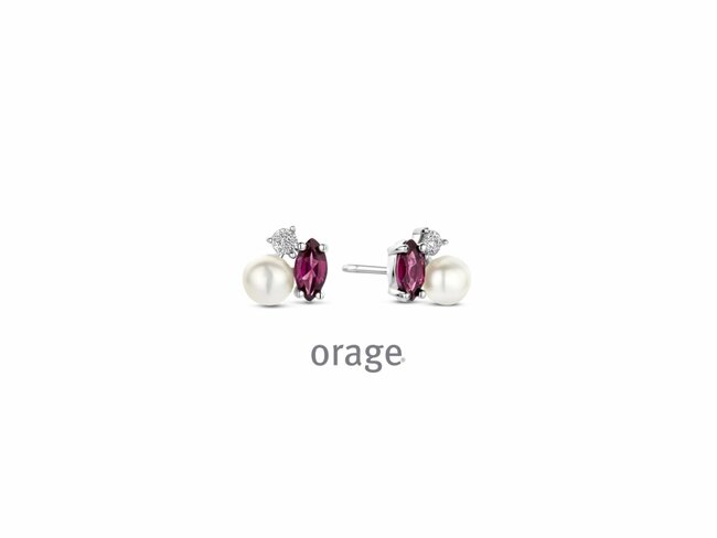 Orage | Boucles d'oreilles | Argent | Perles de Culture| Oxyde de Zirconium | AW257