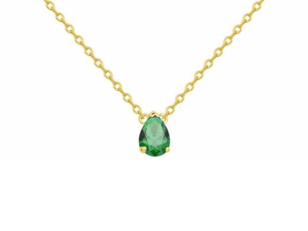 Loumya Silver | Collier | Plaqué Or | Spinelle Synthétique | Vert | 76700155