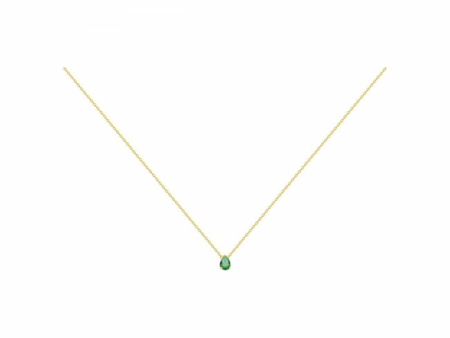 Loumya Silver | Collier | Plaqué Or | Spinelle Synthétique | Vert | 76700155