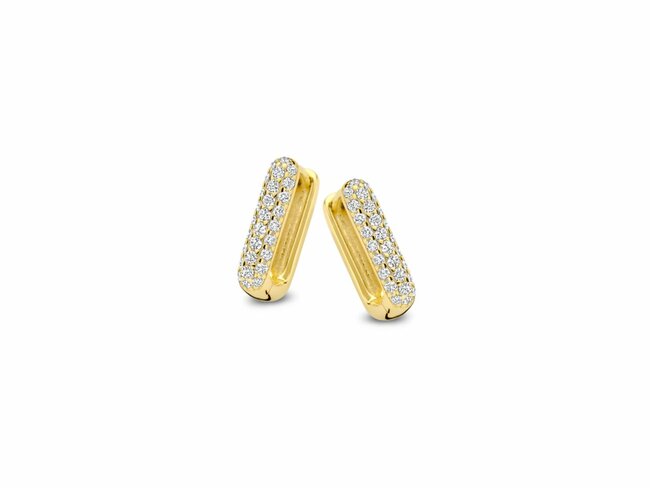 Naiomy Silver | Boucles d'Oreilles | Créoles | Plaqué Or | Oxyde de Zirconium | N4I63