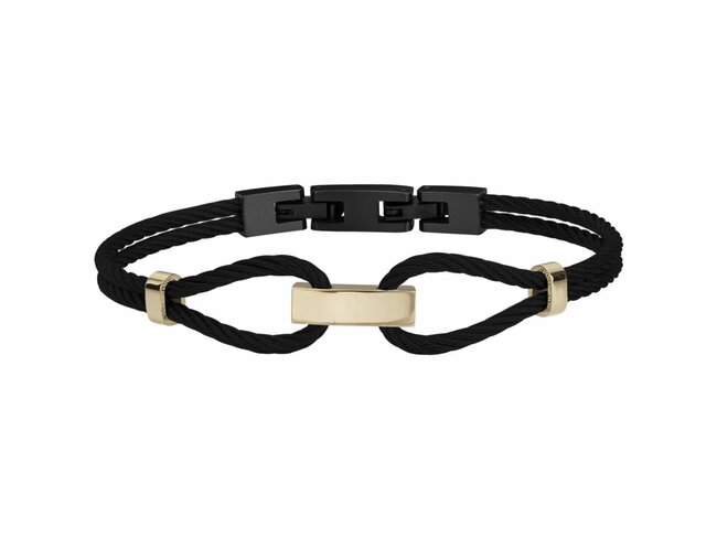 Phebus | Bracelet | Câble | Acier Inoxydable | Pvd Noir | Jaune | 35-1189