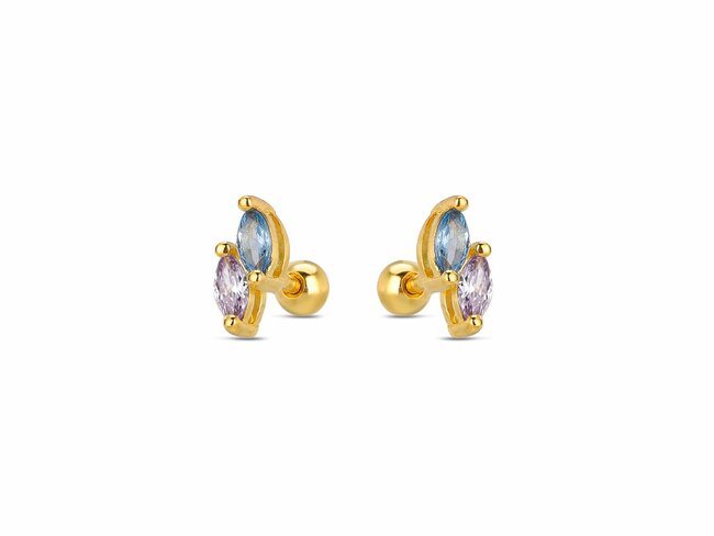 Loumya Silver | Boucles d'Oreilles - Plaqué Or | Oxyde de Zirconium