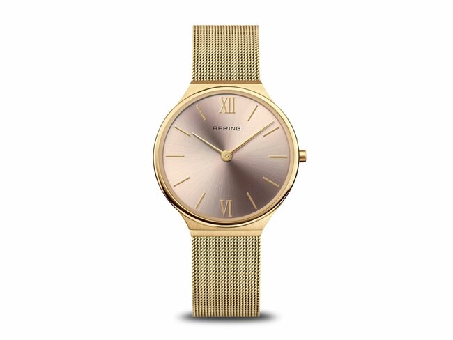 Bering | Femme| Quartz | Ultra Slim | Milanais Doré | 34mm | 18434-336