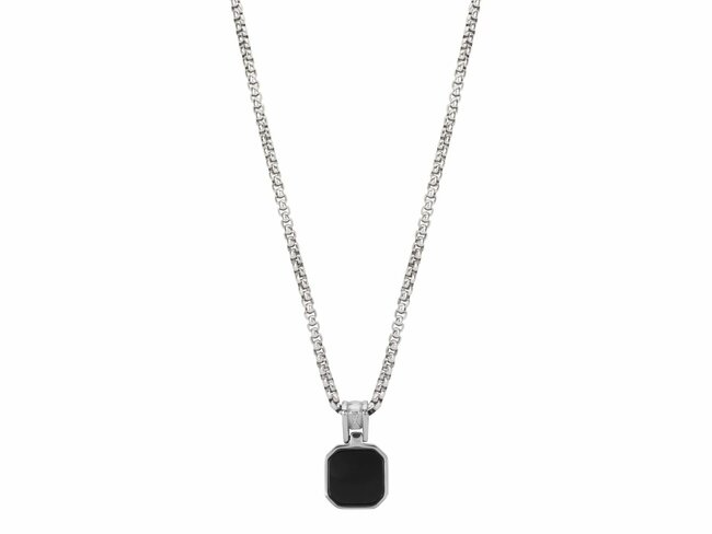 AZE Jewels | Collier | Rolo Onyx Rock | Acier Inoxydable | AZ-NL010-A