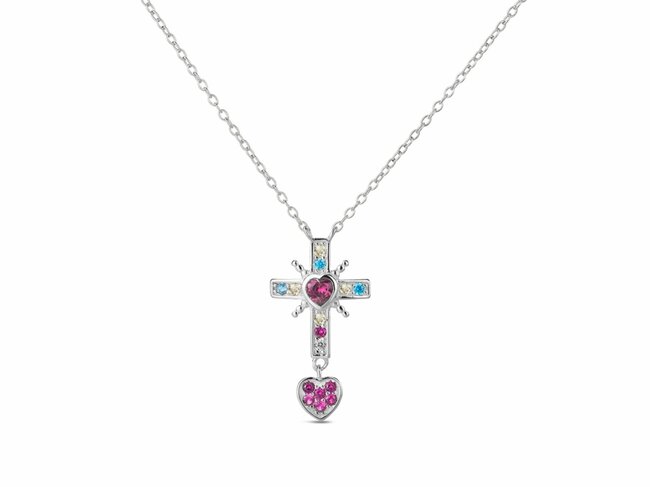 Loumya Teens | Collier | Argent | Multicolore | Croix | 9114787