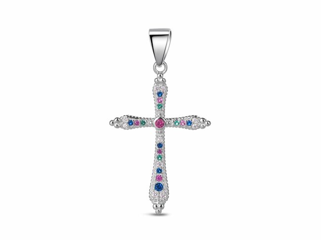 Loumya Silver | Pendentif | Argent | Multicolore | Croix | 9115173