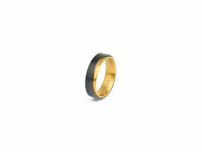 GEMINI | Bague | Titane doré | Carbone | TEN03