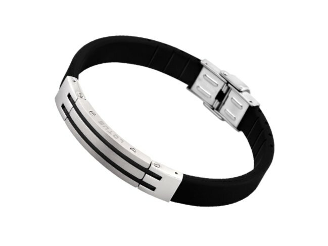 Lotus Style | Bracelet | Acier Inoxydable | Silicone Noir | LS1521-2/2