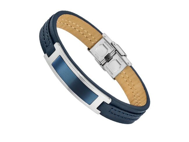 Lotus Style | Bracelet | Acier | Cuir Bleu | LS1808/2/3