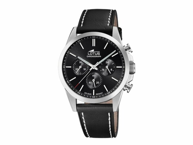 Lotus | Homme | Quartz | Chrono | Cuir Noir | 41mm | 18990/4