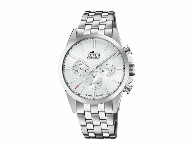 Lotus | Homme | Quartz | Chrono | Acier Inoxydable | Blanc | 41mm | 18989/1