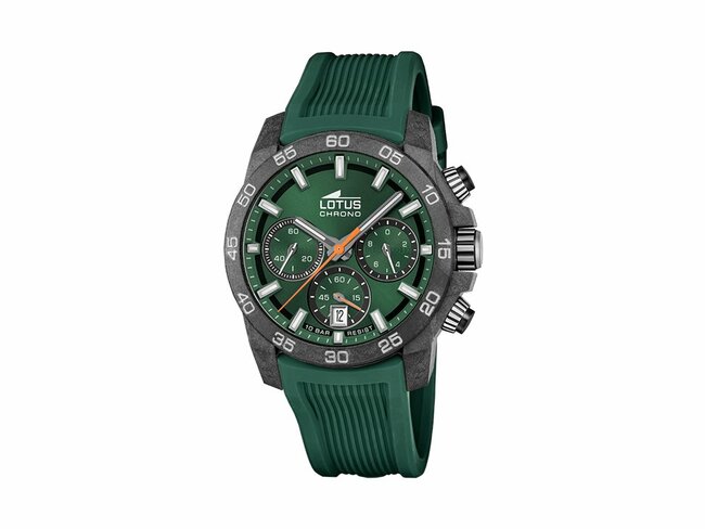 Lotus | Homme | Quartz | Chrono | Fibre de Carbone | Silicone Vert | 44mm | 18974/2