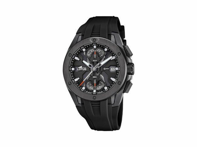 Lotus | Homme | Vortex | Quartz | Silicone | Noir | 44mm | 18943/6