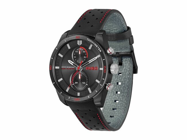 Hugo / Boss | Homme | Quartz | Multifonction | Cuir Noir | Hugo | 44mm | 1530370