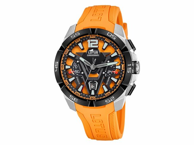 Lotus | Homme| Vortex | Quartz | Chrono | Silicolne Orange | 18944/3