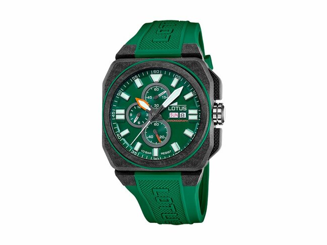 Lotus | Homme | Quartz | Chrono | Fibre de Carbone | Silicone Vert | 45mm | 18976/2