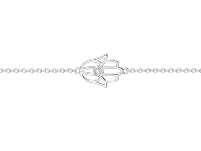 La Garçonne Diamant | Bracelet | Argent | Diamant 0.015ct | Main de Fatima | 20300040