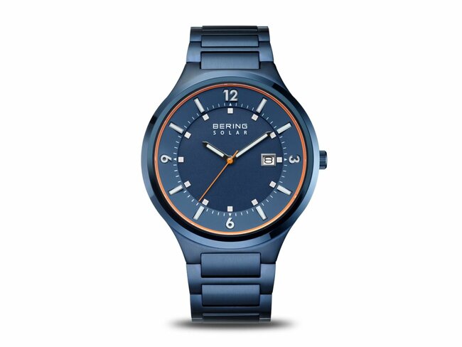 Bering | Homme | Solar | Acier Inoxydable | Bleu | 42mm | 14442-797