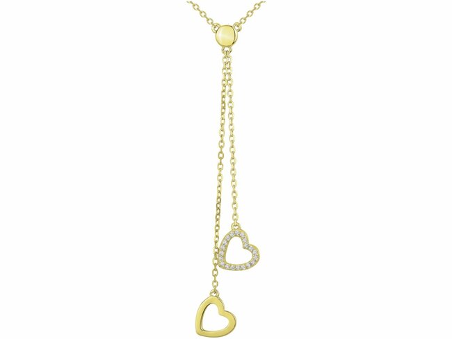 Loumya Silver | Collier | Plaqué Or | Oxyde de Zirconium | Coeurs | 76700324