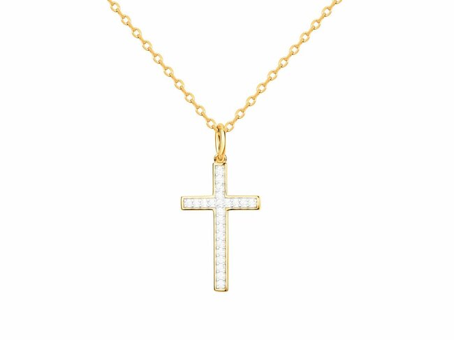 Loumya Silver | Collier | Plaqué Or | Oxyde de Zirconium | Croix | 76700110