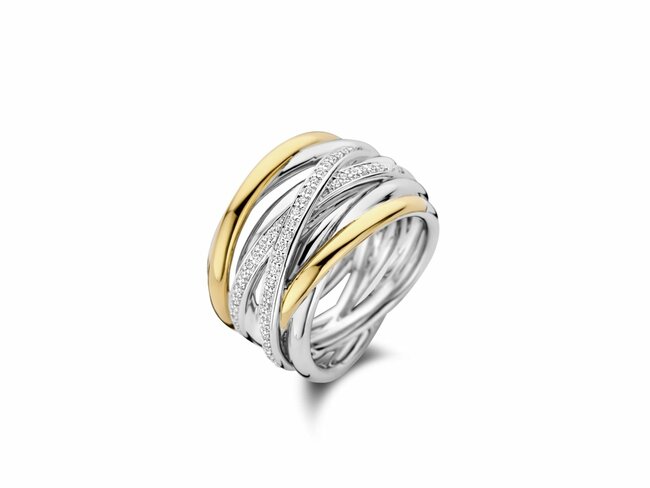 Ti Sento | Bague | Argent | Plaqué Or | Oxyde de Zirconium | 12067ZY