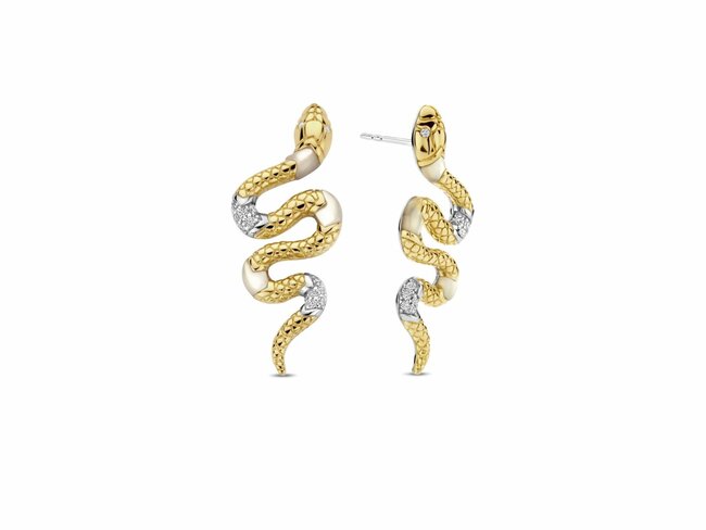 Ti Sento | Boucles d'Oreilles | Bicolore | Oxyde de Zirconium | Serpent | 7827MW