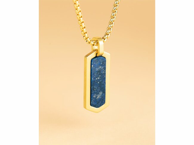 GEMINI | Collier | Acier | Gold | Roma | Lapis | NNR7