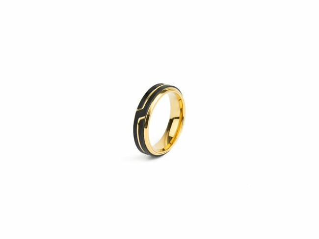 GEMINI | Bague | Titane doré | Carbone | REX03