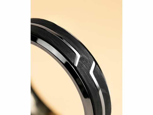 GEMINI | Bague | Rex Black | Titane | Carbone | REX02