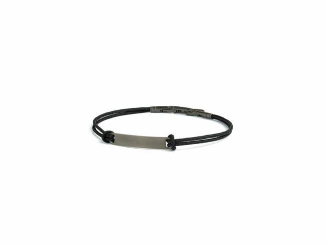 GEMINI | Bracelet | Nylon noir | Acier noir | NYL41